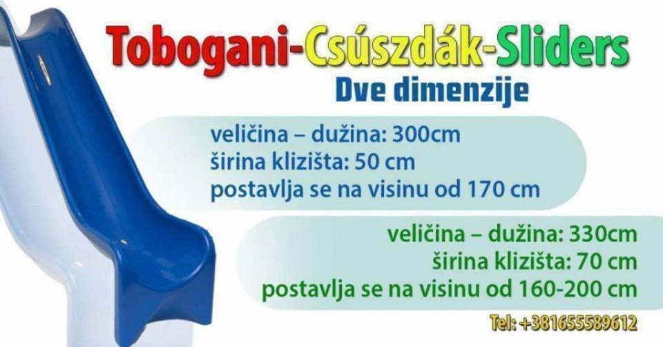 Prodajem TOBOGANE u tri dimenzije u raznim bojama 