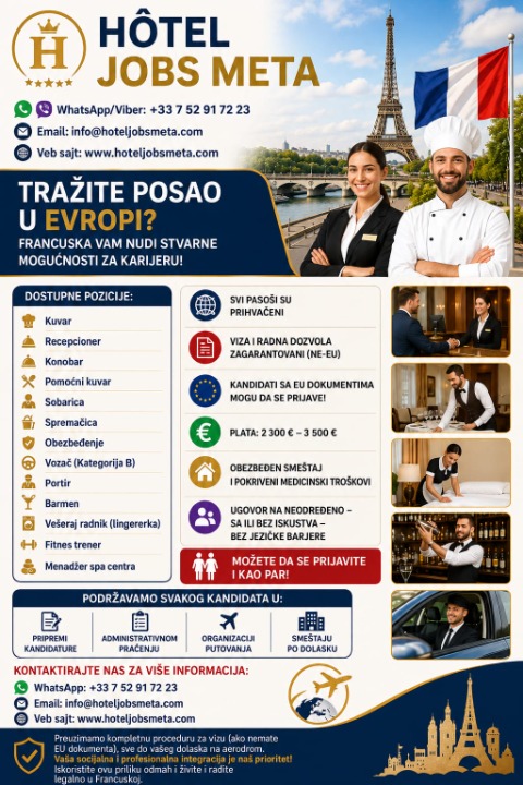 Prijavite se za posao u Francuskoj!