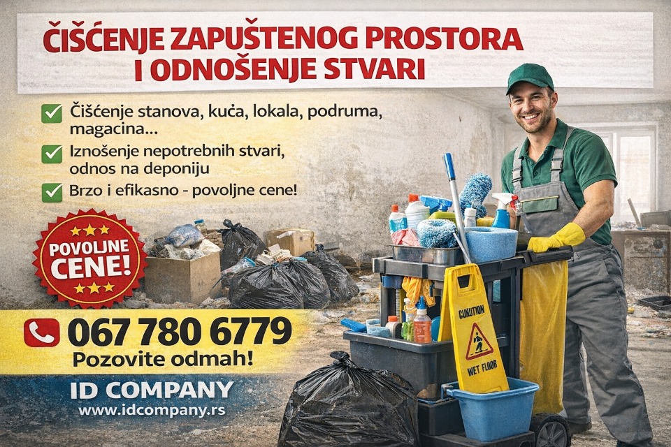 Čišćenje zapuštenog prostora i odnošenje stvari